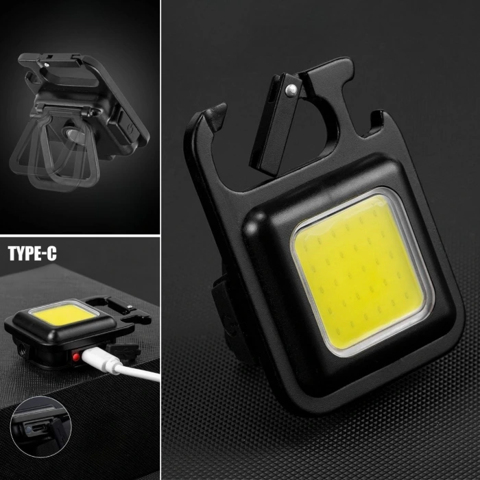 İpek Yıldızı® Anahtarlıklı, Açacaklı,Güçlü Mıknatıslı 3 Farklı Led Modlu Mini Boy Asılabilen Led Kamp Aydınlatması,El Feneri