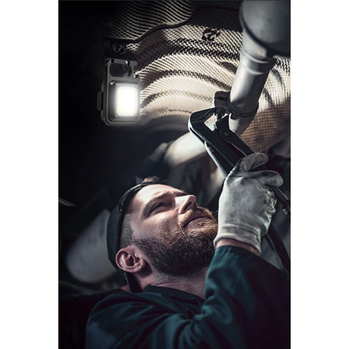 İpek Yıldızı® Anahtarlıklı, Açacaklı,Güçlü Mıknatıslı 3 Farklı Led Modlu Mini Boy Asılabilen Led Kamp Aydınlatması,El Feneri