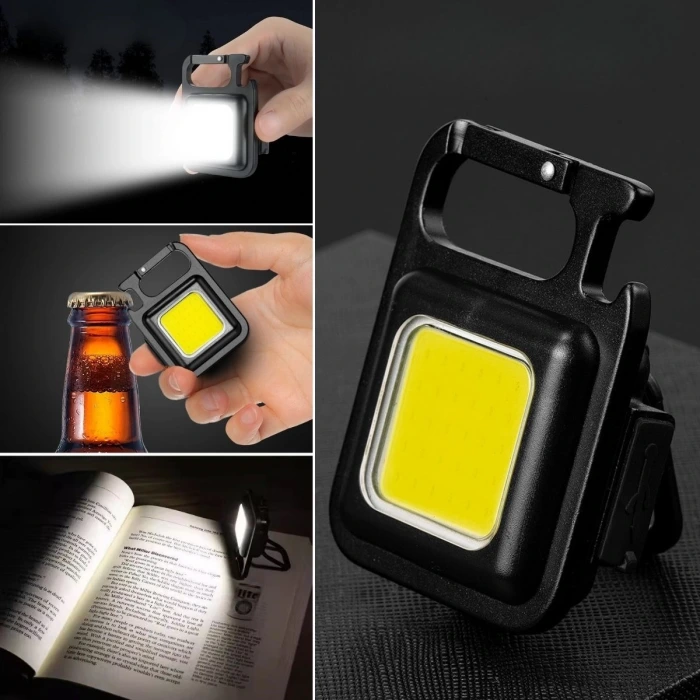 İpek Yıldızı® Anahtarlıklı, Açacaklı,Güçlü Mıknatıslı 3 Farklı Led Modlu Mini Boy Asılabilen Led Kamp Aydınlatması,El Feneri