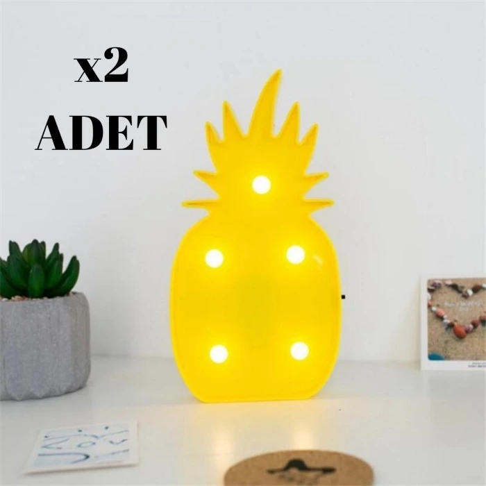 İpek Yıldızı® Ananas Şeklinde Ledli Dekoratif Eğlenceli Çocuk Gece Lambası