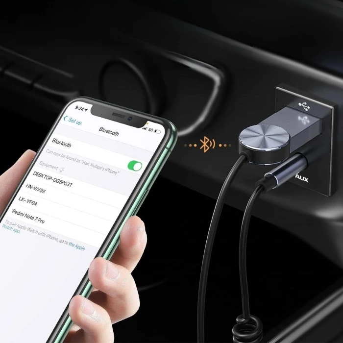 İpek Yıldızı® Araba için Bluetooth Aux Alıcısı Wireless Araç Kiti