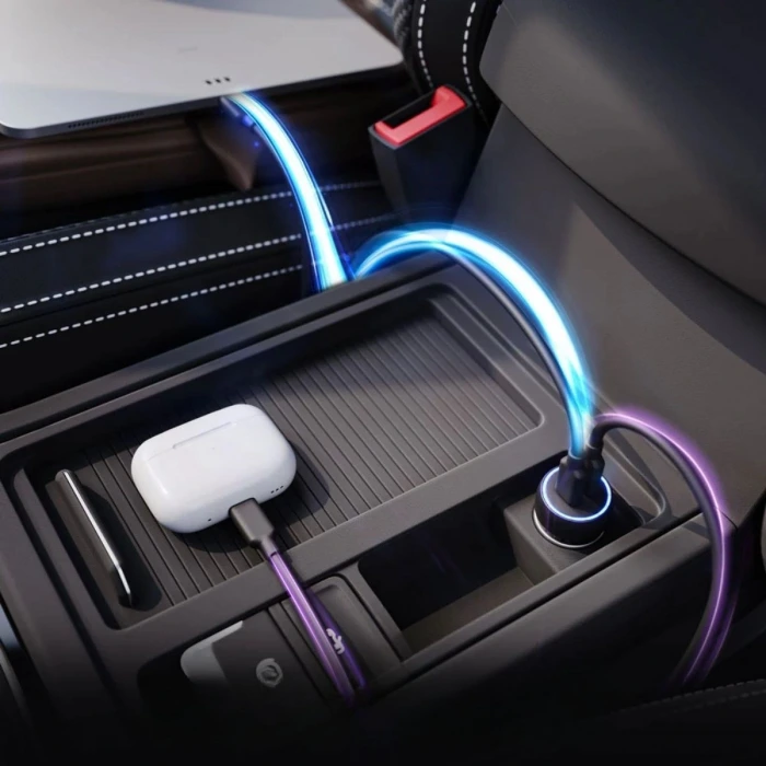İpek Yıldızı® Araç İçi Çakmaklığa TakılanType-C ve USB Girişli 2 Portlu Hızlı Şarj Adaptörü