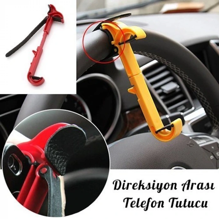 İpek Yıldızı® Araç içi Direksiyon Arası Pratik Telefon Navigasyon Tutucu Alet