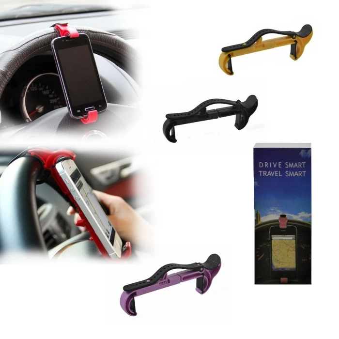 İpek Yıldızı® Araç içi Direksiyon Arası Pratik Telefon Navigasyon Tutucu Alet
