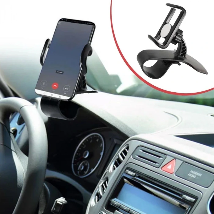 İpek Yıldızı® Araç İçi Konsola Takılan Döner Başlıklı Telefon Kıskacı Telefon Tutucu