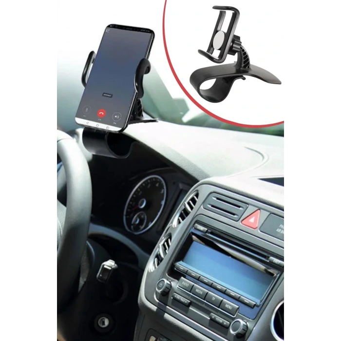 İpek Yıldızı® Araç İçi Konsola Takılan Döner Başlıklı Telefon Kıskacı Telefon Tutucu