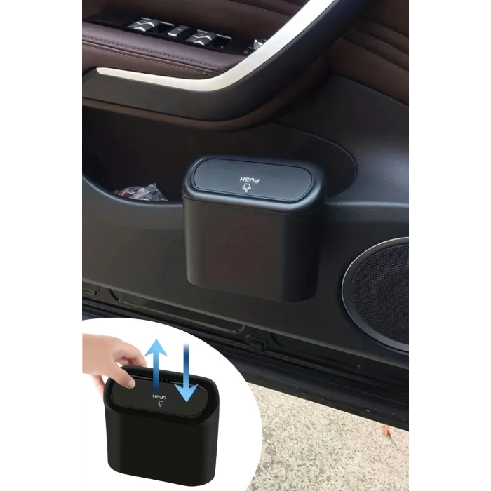 İpek Yıldızı® Araç İçi Takılarak Sabitlenebilen Mini Kapaklı Çöp Kovası