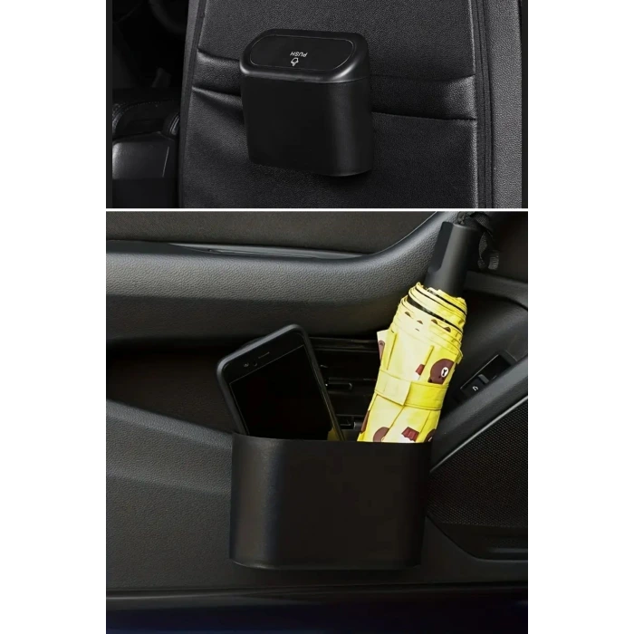 İpek Yıldızı® Araç İçi Takılarak Sabitlenebilen Mini Kapaklı Çöp Kovası