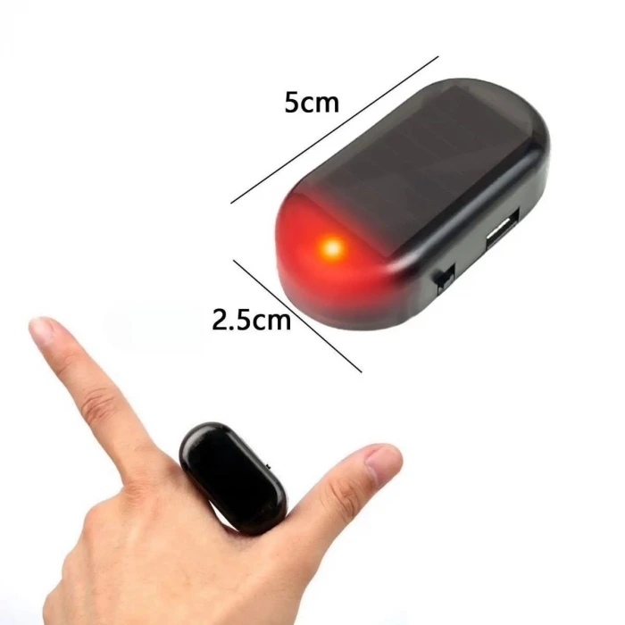 İpek Yıldızı®  Araç İçin Caydırıcı Solar Enerji İle Şarj Olan  Güçlü Yapışkanlı Işıklı Plastik Mini Sahte Alarm