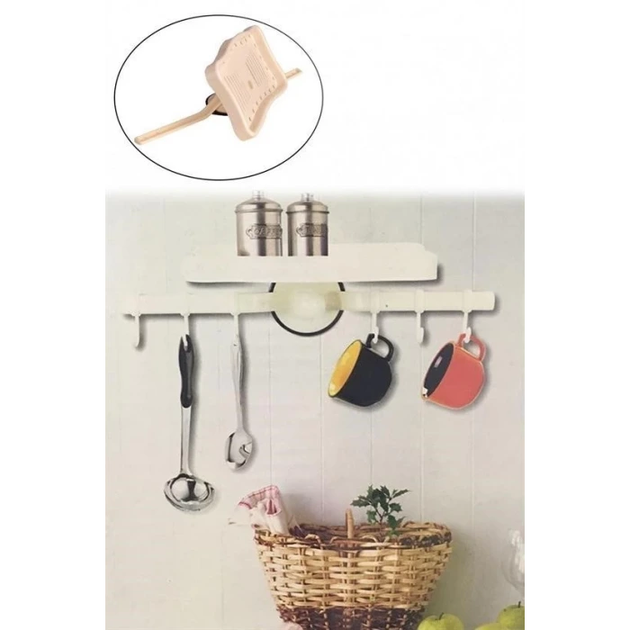 İpek Yıldızı® Askılı Raf Çok Fonksiyonlu Mutfak Banyo Tuvalet Tutacak ve Raf