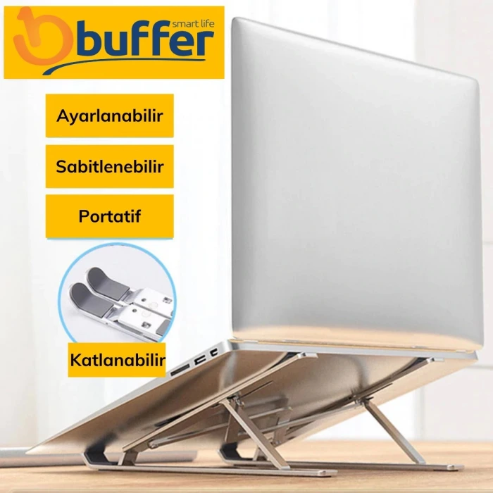İpek Yıldızı® Ayarlanabilir Dizüstü Destek Tabanı Tamamen Katlanabilir Taşınabilir Laptop Yükseltici