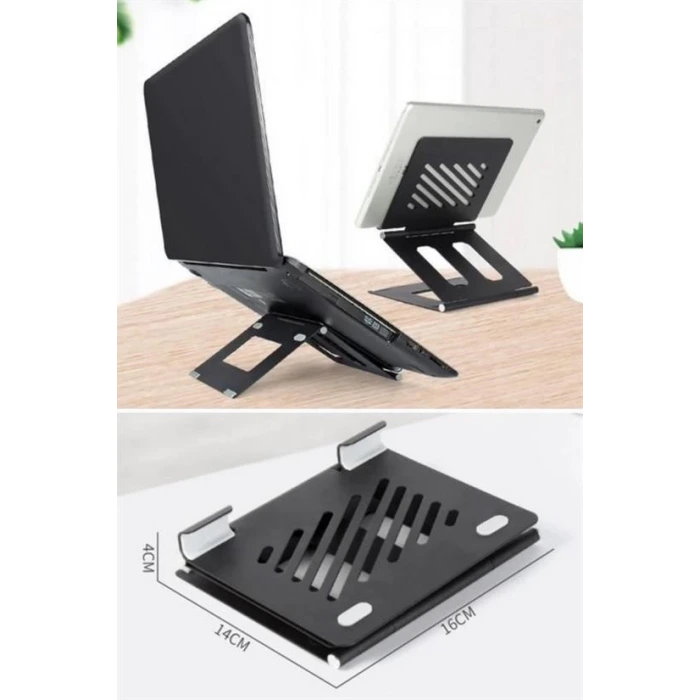 İpek Yıldızı® Ayarlanabilir Metal Dizüstü Destek Tabanı Katlanabilir Taşınabilir Laptop Sehpası Standı