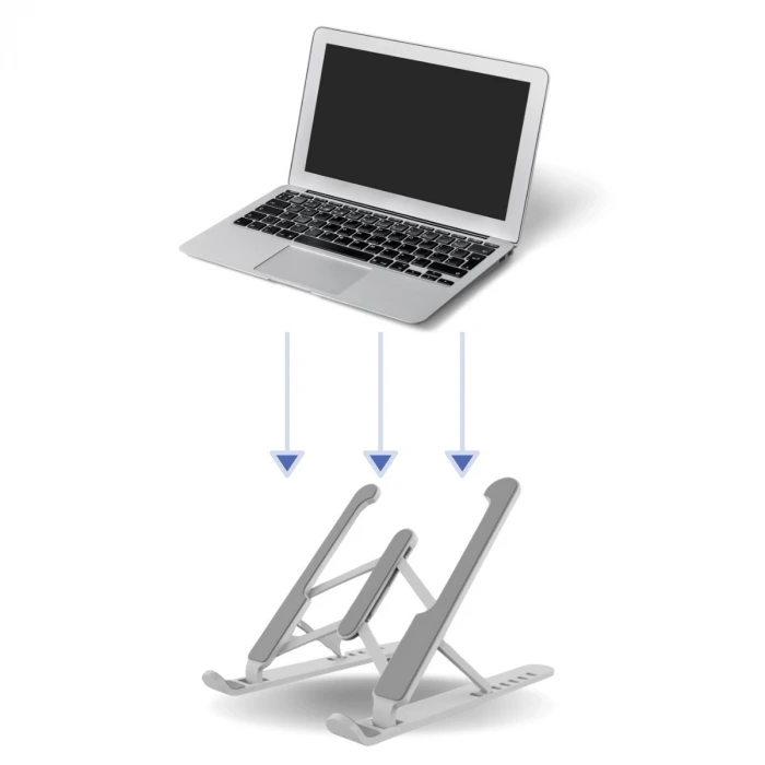 İpek Yıldızı® Ayarlanabilir Plastik Dizüstü Destek Tabanı Katlanabilir Taşınabilir Laptop Sehpası Yükselti