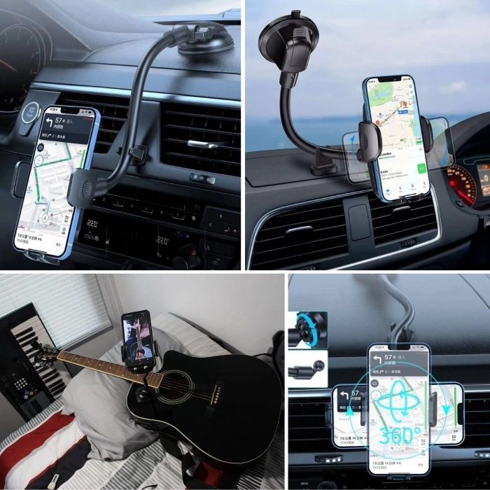 İpek Yıldızı® Ayarlanabilir Vakum Kilitli Cam Ve Torpidoya Takılabilen Telefon Tutucu
