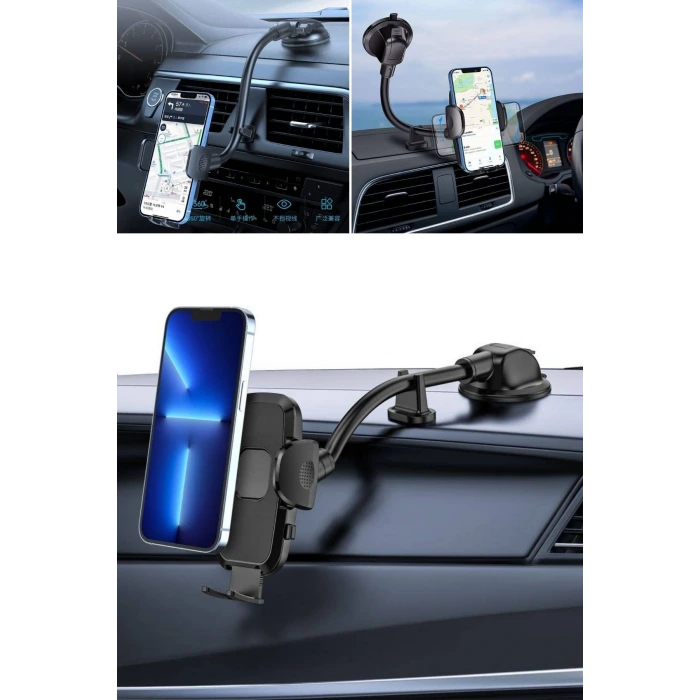 İpek Yıldızı® Ayarlanabilir Vakum Kilitli Cam Ve Torpidoya Takılabilen Telefon Tutucu