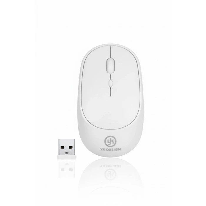 İpek Yıldızı® Beyaz Renkli Ergonomik Sessiz Kablosuz Mouse – USB Alıcılı, Ofis ve Oyun İçin Konforlu Bilgisayar Faresi MS6310