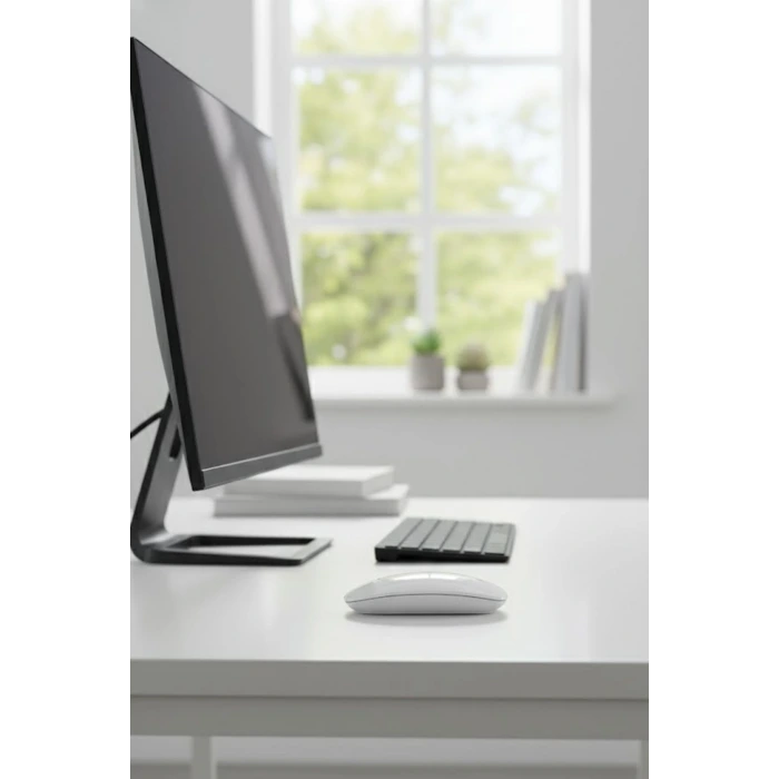 İpek Yıldızı® Beyaz Renkli Ergonomik Sessiz Kablosuz Mouse – USB Alıcılı, Ofis ve Oyun İçin Konforlu Bilgisayar Faresi MS6310