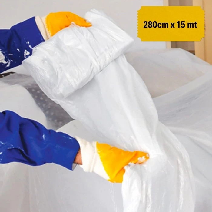 İpek Yıldızı®  Boya Badana Eşya Koruma Hışır Örtüsü 280cm x 15 mt  Yapışkanlı Hışır Örtü