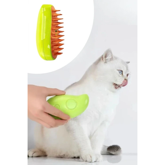 İpek Yıldızı® Buharlı Yumuşak Silikon Uçlu Kedi & Köpek Tüy Tarama Tarağı Yıkama Fırçası