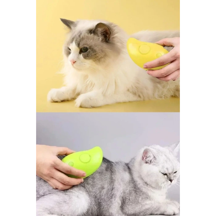 İpek Yıldızı® Buharlı Yumuşak Silikon Uçlu Kedi & Köpek Tüy Tarama Tarağı Yıkama Fırçası