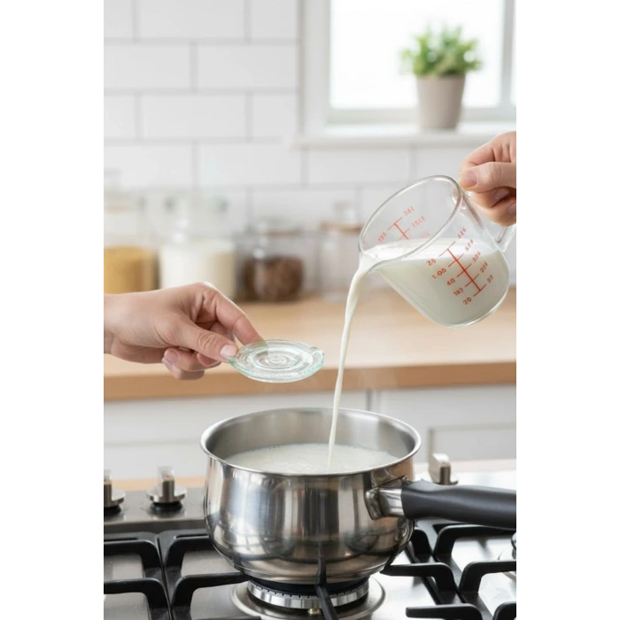 İpek Yıldızı® Cam Süt Kaynatma ve Taşma Önleyici Aparat – Süt Taşırmaz Güvenli Kaynatma,Isıya Dayanıklı Cam