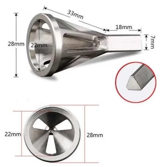 İpek Yıldızı® Çapak Alma Harici Çapak Alıcı Paslanmaz Çelik Çapak Kaldırma Cıvata Çapak Alma Matkap Ucu