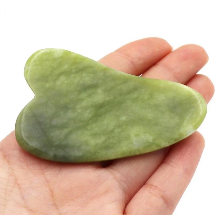 İpek Yıldızı® Çift Taraflı 2li Cilt Yüz Masaj Aleti Jade Roller Yeşim  Taşı Seti