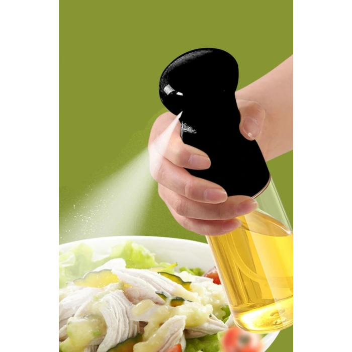İpek Yıldızı®  Çok Amaçlı Cam Şişe Püskürtmeli Dağıtıcı Yağdanlık Limonluk Sirke Sosluk Spreyi Siyah