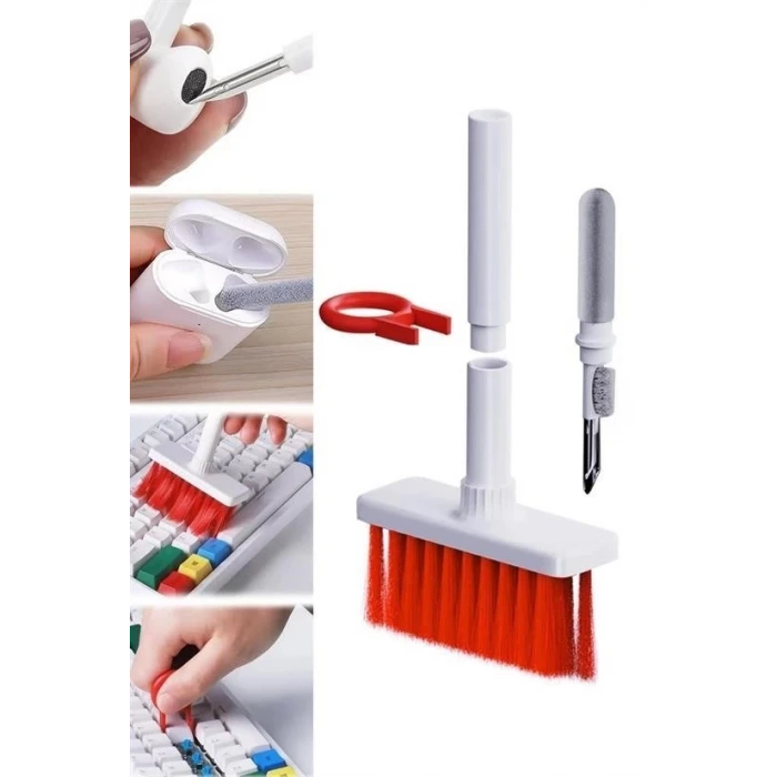 İpek Yıldızı® Çok Amaçlı Kırmızı Hassas Fırça Başlıklı Bilgisayar Laptop Temizleme Fırçası