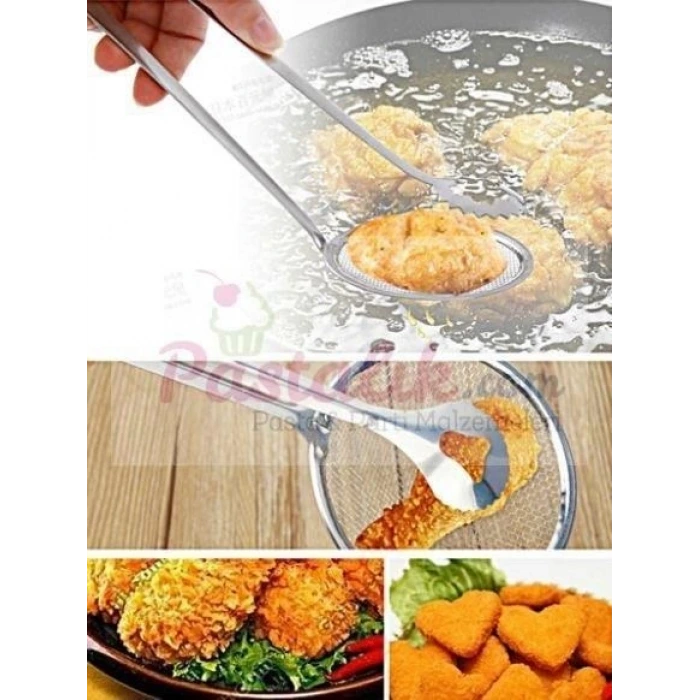 İpek Yıldızı® Çok Amaçlı Süzgeçli Paslanmaz Metal Haşlama Ve Kızartma Maşası