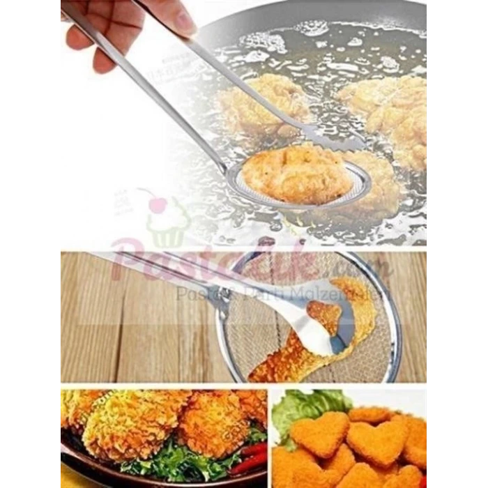 İpek Yıldızı® Çok Amaçlı Süzgeçli Paslanmaz Metal Haşlama Ve Kızartma Maşası
