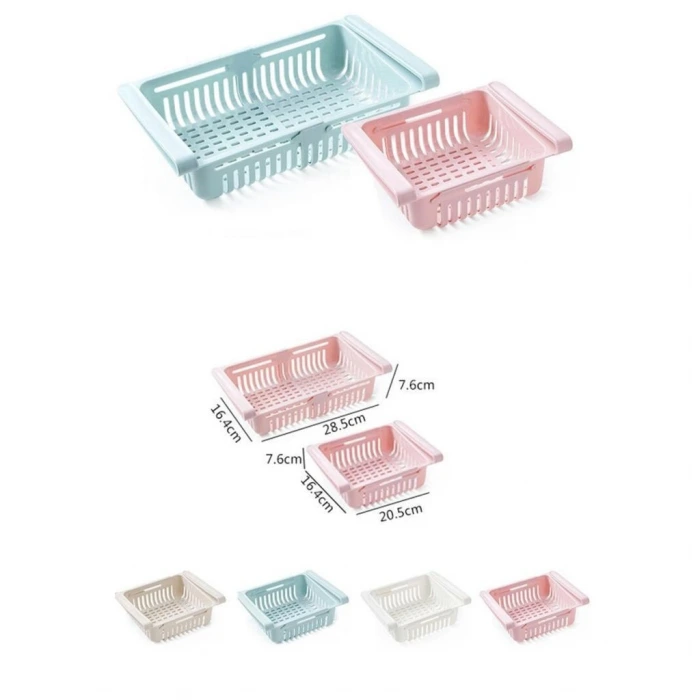 İpek Yıldızı® Çok Amaçlı Uzayıp Kısalabilir Buzdolabı Düzenleyici Sepeti Rafı