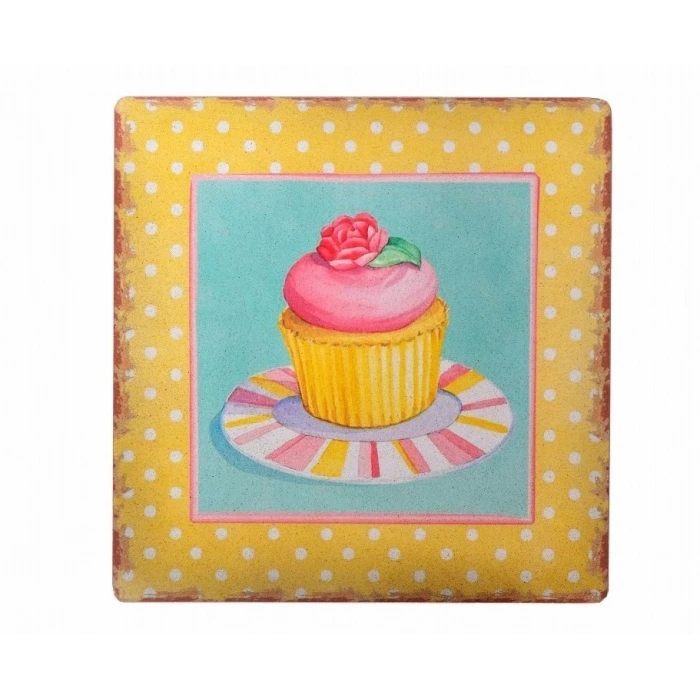 İpek Yıldızı® Decotown Duvar Panosu 40*40 Cup Cake Muffin Motifli Duvar Süsü