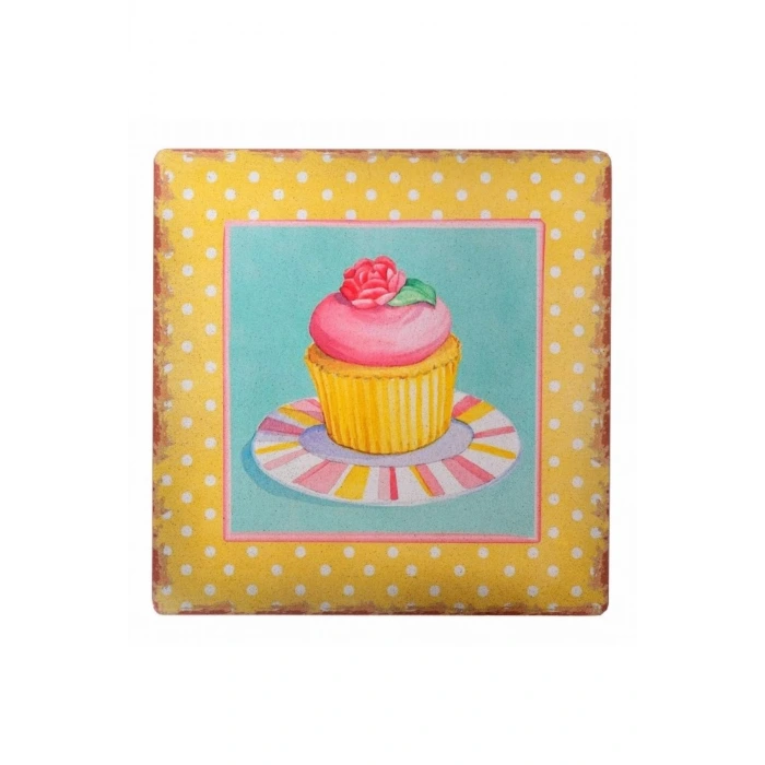 İpek Yıldızı® Decotown Duvar Panosu 40*40 Cup Cake Muffin Motifli Duvar Süsü