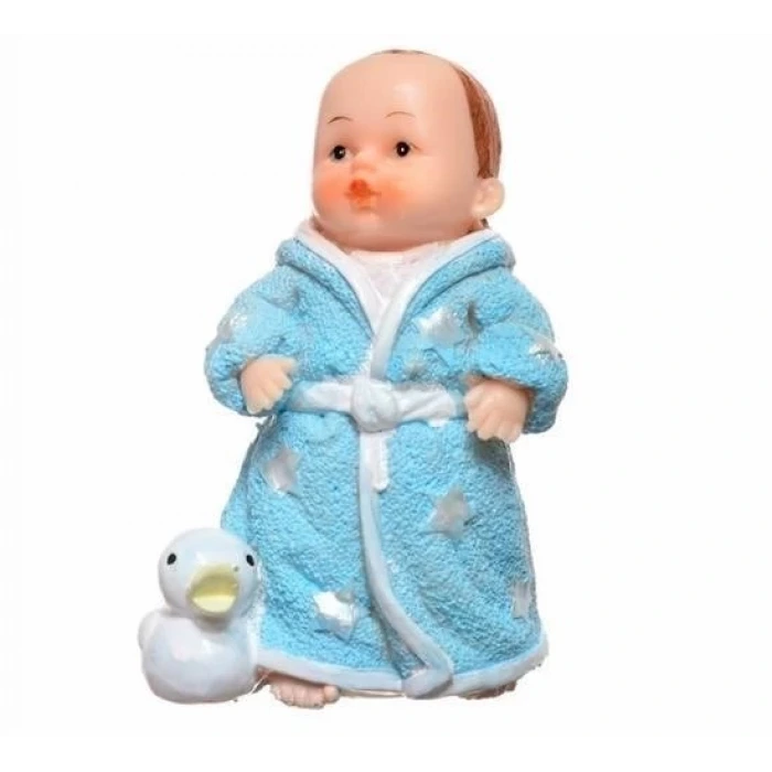 İpek Yıldızı® Decotown Hediyelik Sevimli Mavi Bebek Biblo Polyester Süs Eşyası