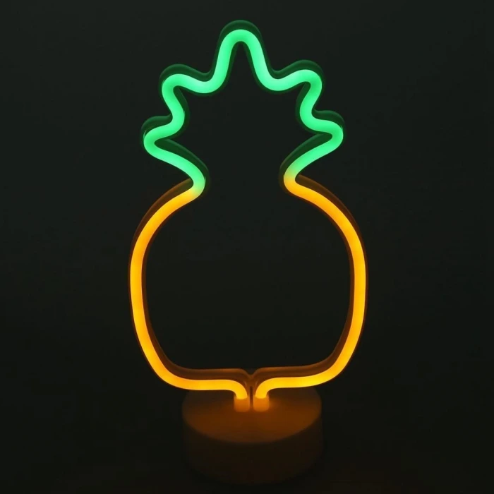 İpek Yıldızı® Dekoratif Ananaslı Neon Led Masa Ve Gece Lambası Hediyelik Lamba