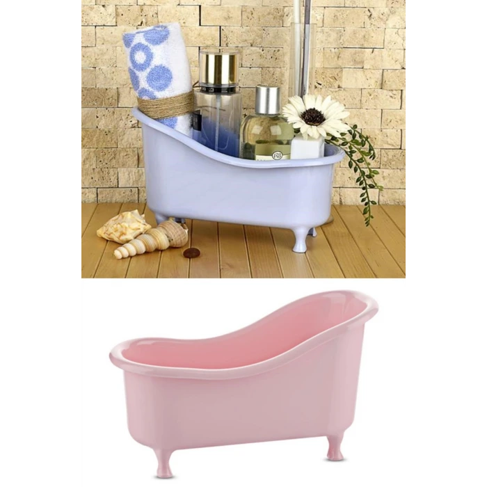 İpek Yıldızı® Dekoratif Mini Küvet Şeklinde Çok Amaçlı  Banyo Düzenleyici Sepet