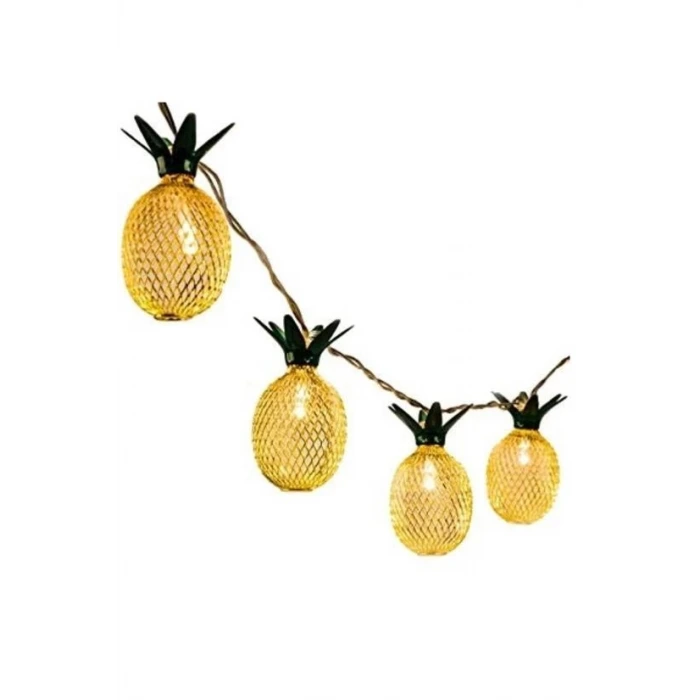 İpek Yıldızı® Dekoratif Pilli Pineapple Ananas Pilli Şerit Led Işık (1 Metre)