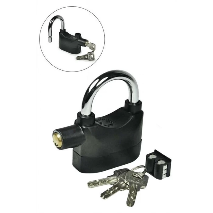 İpek Yıldızı® Desibel Siyah Alarmlı Çok Fonksiyonlu Ekstra Güvenlikli Kare Asma Dolap Kilidi