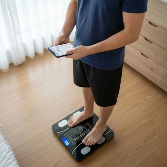 İpek Yıldızı® Dijital Baskül Yağ Ölçer Fonksiyonlu Akıllı Baskül Bluetooth Bağlantılı Tartı