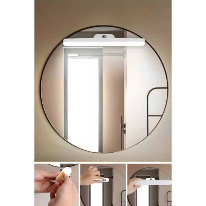 İpek Yıldızı® Dokunmatik USB İle Şarj Olabilen 27 cm Led Aydınlatma Makyaj Aynası Işığı