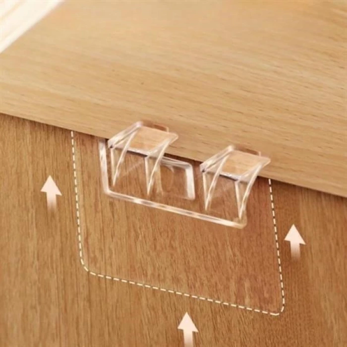 İpek Yıldızı® Dolap İçi Raflar İçin 4lü Plastik Güçlü Yapışkanlı Raf Destek Aparatı