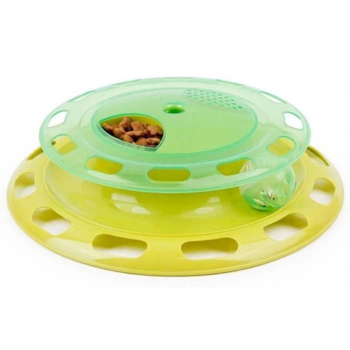 İpek Yıldızı® Döner Tablalı Kedi Yemek Yeme Kabı Eğlenceli Kedi Yemek Tabağı