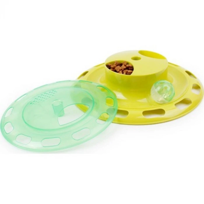 İpek Yıldızı® Döner Tablalı Kedi Yemek Yeme Kabı Eğlenceli Kedi Yemek Tabağı