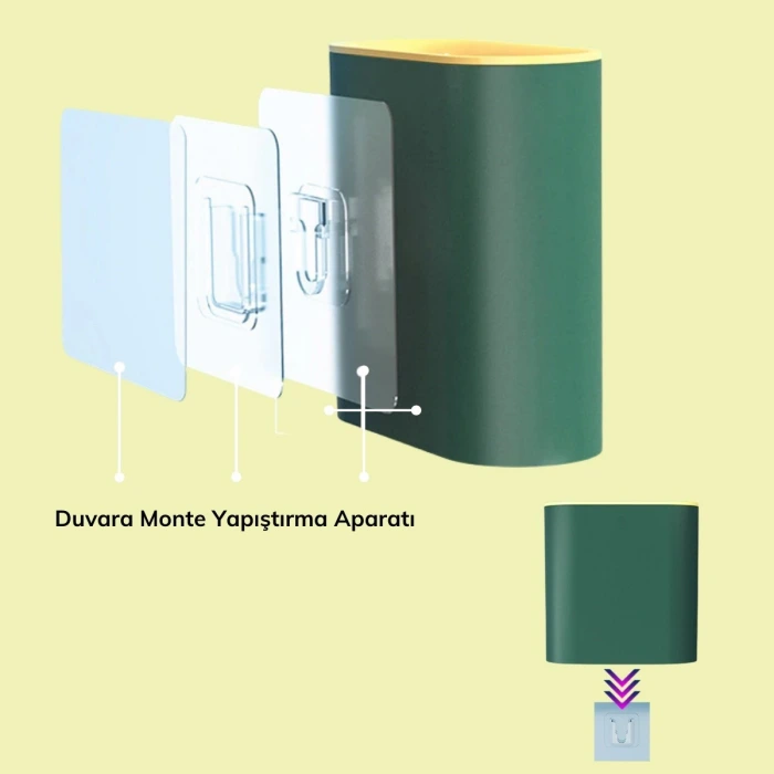 İpek Yıldızı® Duvara Monte Edilebilir Kapaklı Askılı Klozet Yumuşak Silikon Başlıklı Tuvalet Fırçası Seti