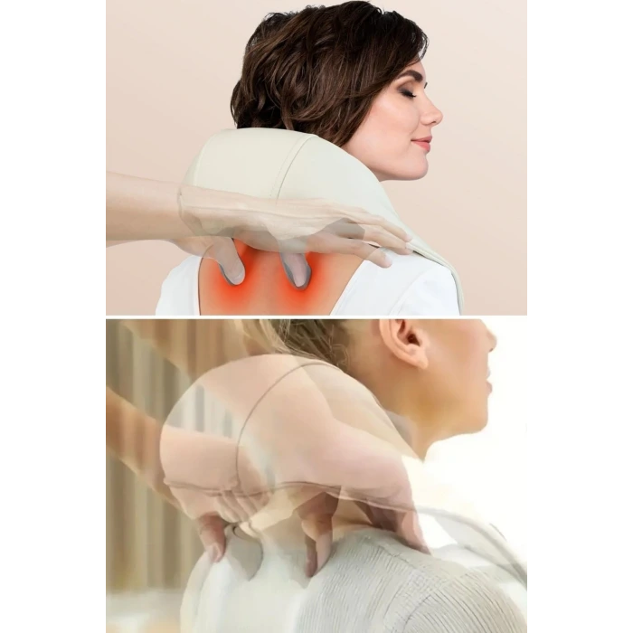 İpek Yıldızı® Elektrikli Boyun ve Sırt Masaj Aleti Kablosuz Boyun ve Omuz Yoğurma Masaj Yastığı