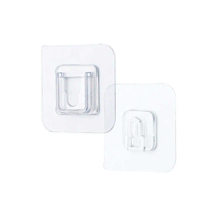 İpek Yıldızı® Eşya Sabitleme Askısı 10 Çift Şeffaf Çift Taraflı Yapışkanlı Geçmeli Klips