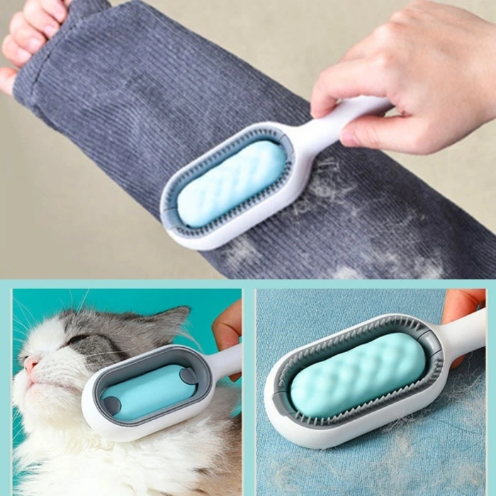 İpek Yıldızı® Evcil Hayvanlar İçin Çift Taraflı Pet Fırçası Nemli Tüy Tarama Tarağı