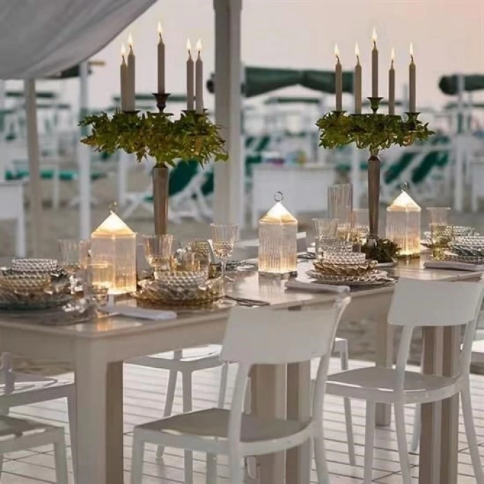 İpek Yıldızı® Fener Model USB Şarjlı Dokunmatik 3 Farklı Işık Modlu Masa Üstü Kristal Akrilik Lamba Led