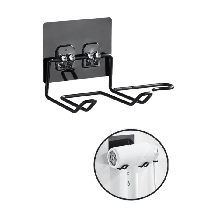 İpek Yıldızı® Fön Makine Askısı Siyah Yapışkanlı Fön Makine Tutucu